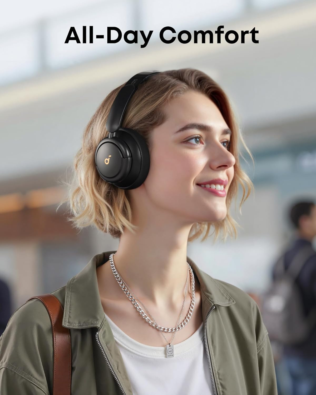 Q30 by , Hybrid Active Noise Cancelling Headphones with Travel Pouch, Multiple Modes, Hi-Res Audio, Custom EQ via App, 50H Playtime, Comfortable Fit, Bluetooth, Multipoint Connection