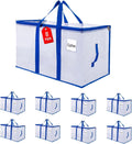 Moving Bags 105 L, 8-Pack Storage Bags with Zipper & Handles, Reusable Moving Boxes Alternatives, Moving Totes, Clear Packing Bags for Travel Duffle College Dorm or Christmas Tree