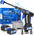 Cordless Pressure Washer, 6 in 1 Portable Power Washer with Trigger-Controlled Variable Pressure, Cordless Power Washer with 2 Battery, Battery Pressure Washer with 5M for Car/Floor/Garden Cleaning