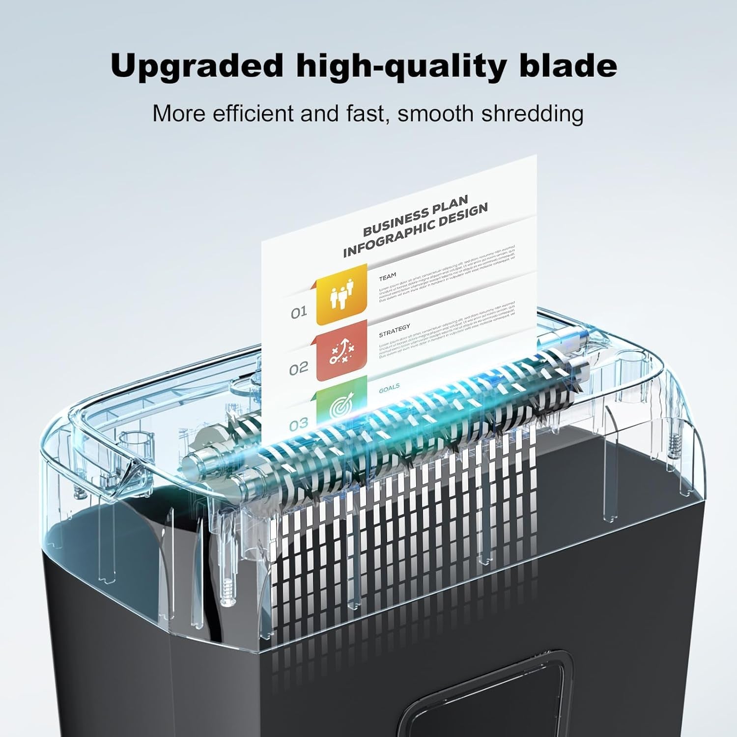 6 Sheet Cross Cut Paper Shredder, Compact Shredder for Home & Small Office Use, Shreds Credit Cards, Staples, and Clips, Portable Handle Design, 13L Bin (C237-B Upgrade Version)