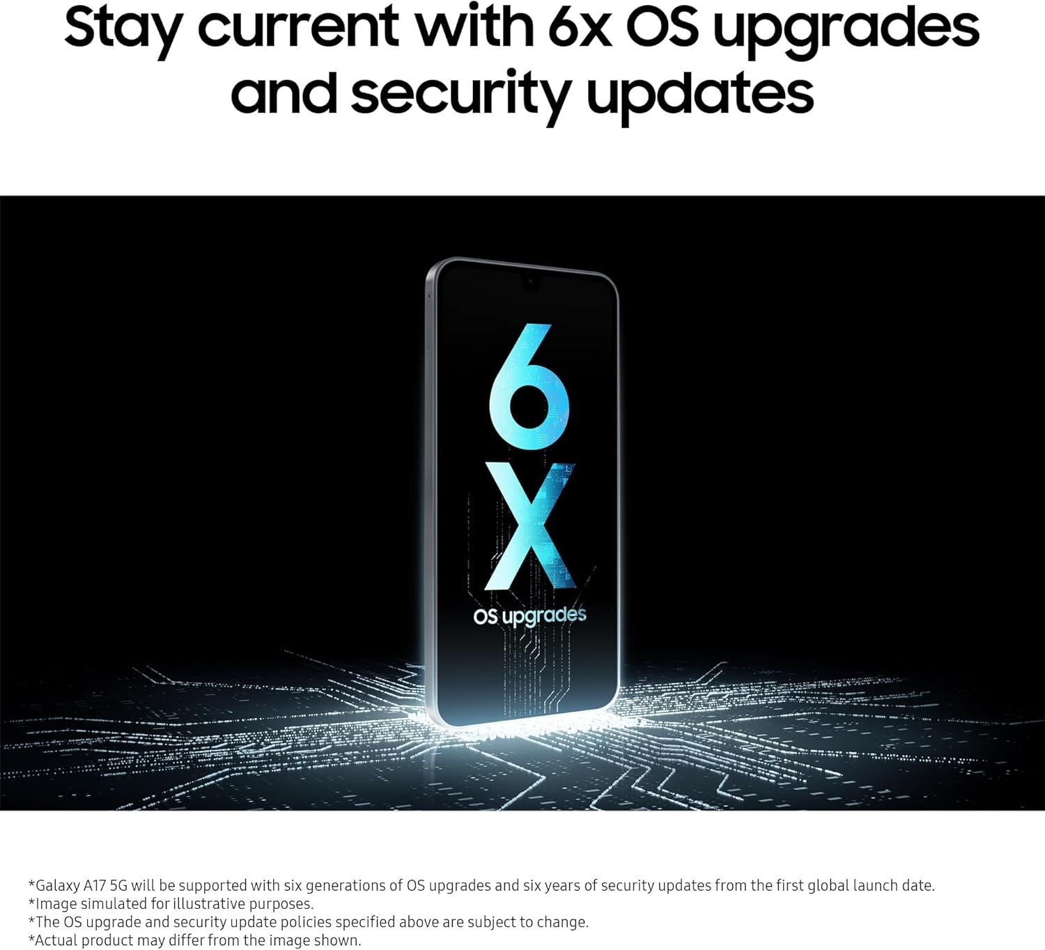 Galaxy A17 5G, AI Smartphone, Slim 7.5Mm Frame, Large Screen, 50MP Camera, 128GB Storage, 4GB Memory, 5000 Mah Battery, Black, 3 Year Extended Warranty (UK Version)