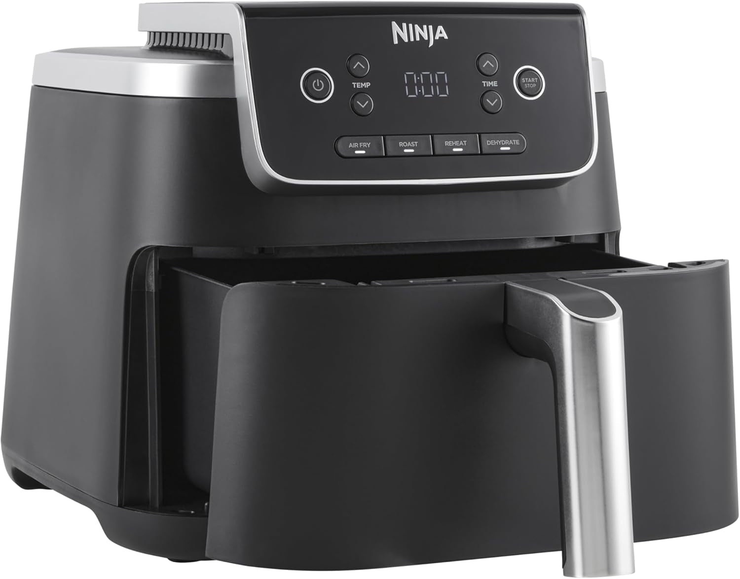 Air Fryer PRO 4.7L, Single Drawer, 4-In-1, Air Fry, Roast, Reheat, Dehydrate, Cooks 1-2 Portions, Digital, Cook from Frozen, Non-Stick Drawer & Crisper Basket, 2000W, Black AF140UKBRN