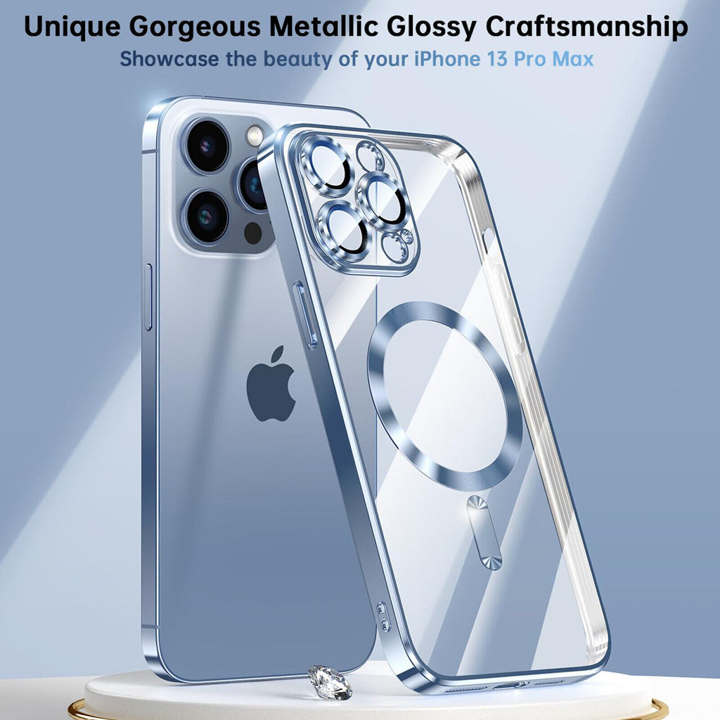 Magsafe with Lens Glass Case for Iphone 17 Pro Max 16Pro 17E 15 14 13 12 SE 2022