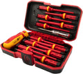 13Pcs VDE Insulated Electricians Screwdriver Set with Rubber Handle in Hard Case | Interchangeable | Magnetic Tips | 1000V | Ideal for Electrical, Home and DIY Projects