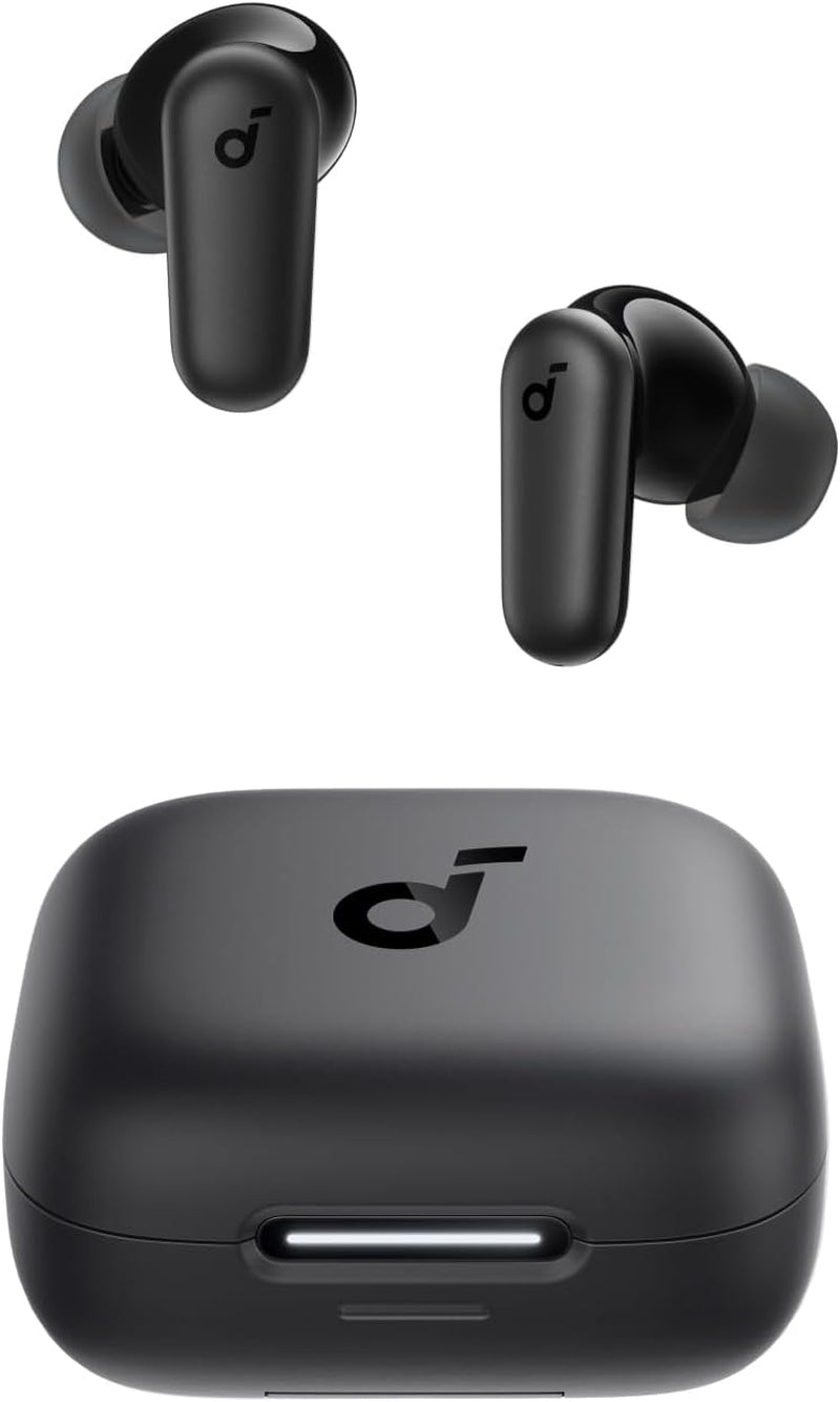 P30I by  Noise Cancelling Earbuds, Strong and Smart Noise Cancelling, Powerful Bass, 45H Playtime, 2-In-1 Case and Phone Stand, IP54, Wireless Earbuds, Bluetooth 5.4, App Control