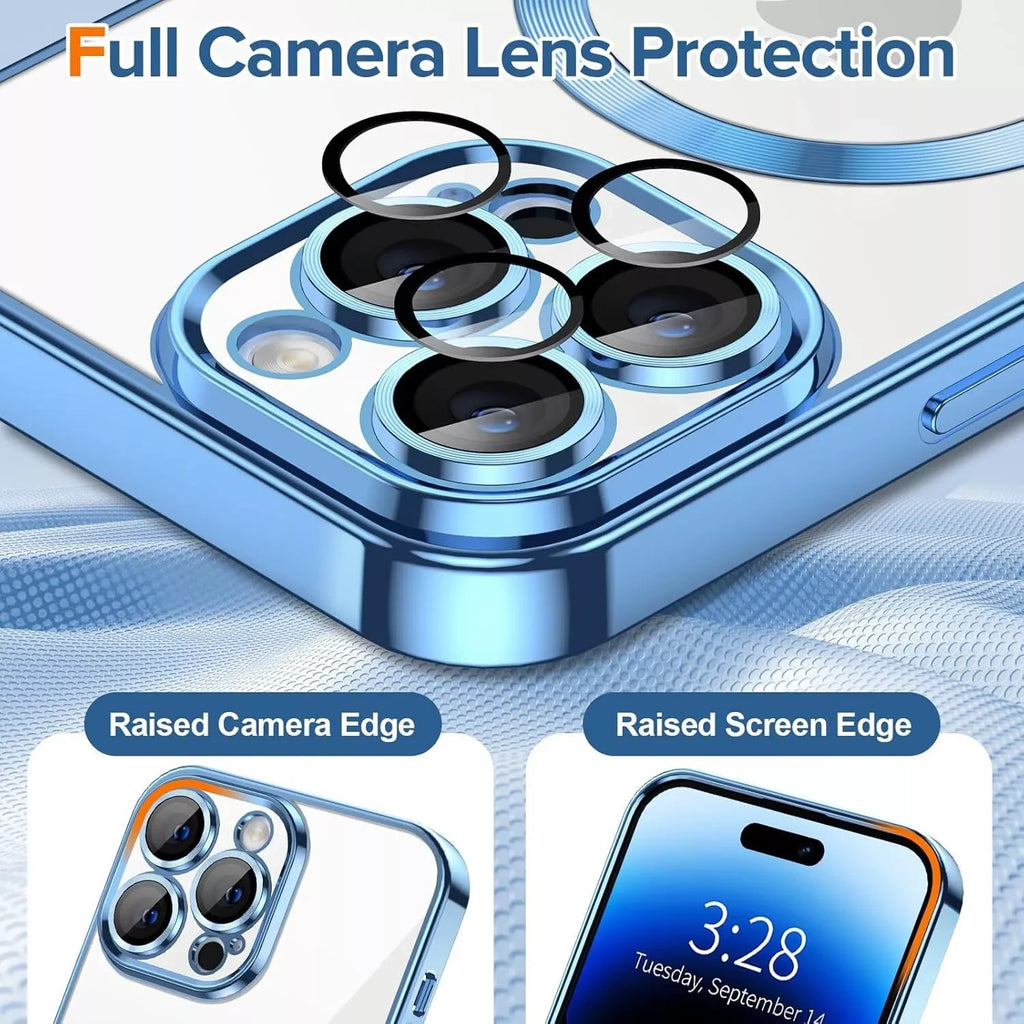 Magsafe with Lens Glass Case for Iphone 17 Pro Max 16Pro 17E 15 14 13 12 SE 2022