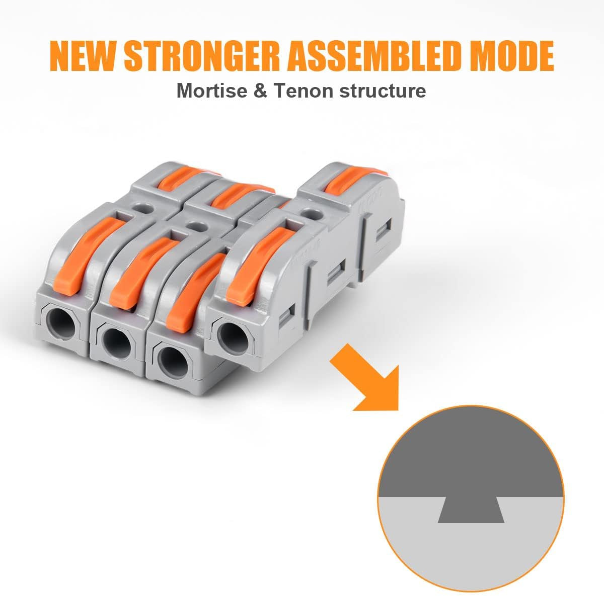 34 Pieces Electrical Connectors with Pole, 1 Wire 2 Inputs, Domino for Freely Combinable Cables, PA/PC Flame Retardant