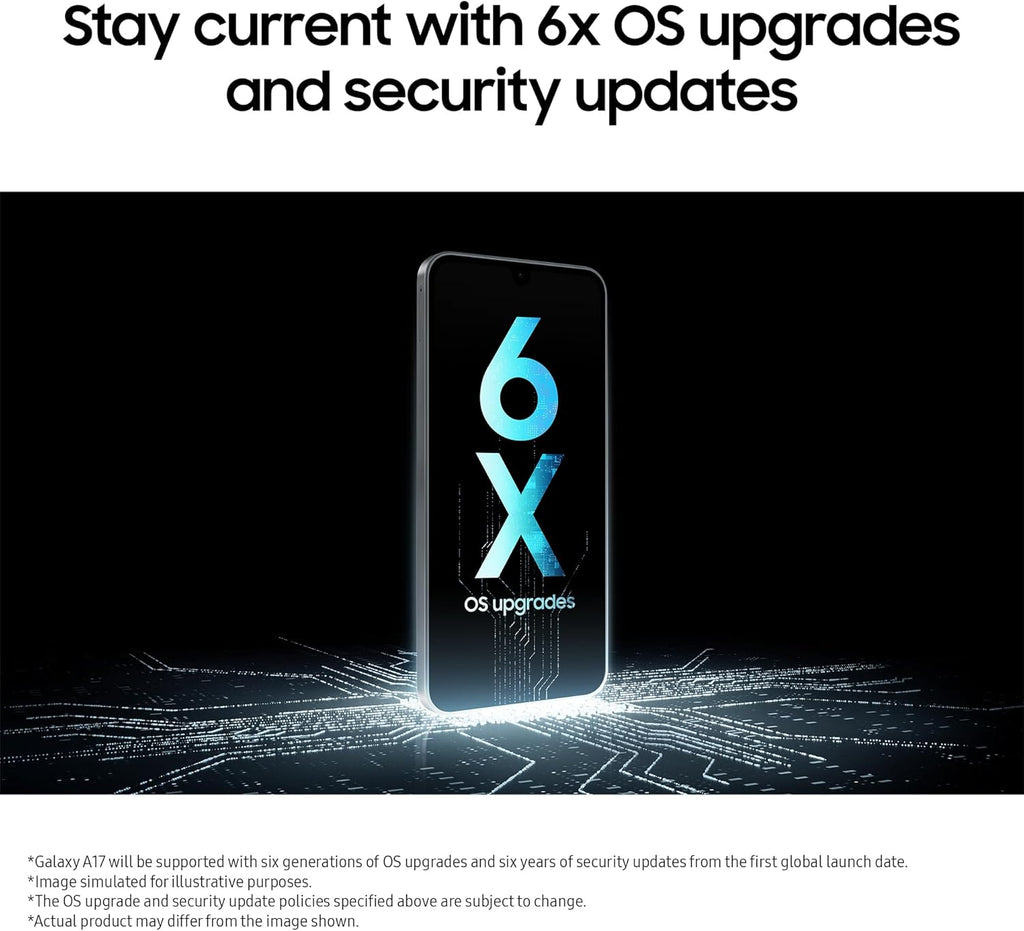 Galaxy A17 4G, AI Smartphone, Slim 7.5Mm Frame, Large Screen Unlocked Phone, 50MP Camera, 128GB Storage, 4GB Memory, 5000 Mah Battery, Grey, 3 Year Extended Warranty (UK Version)