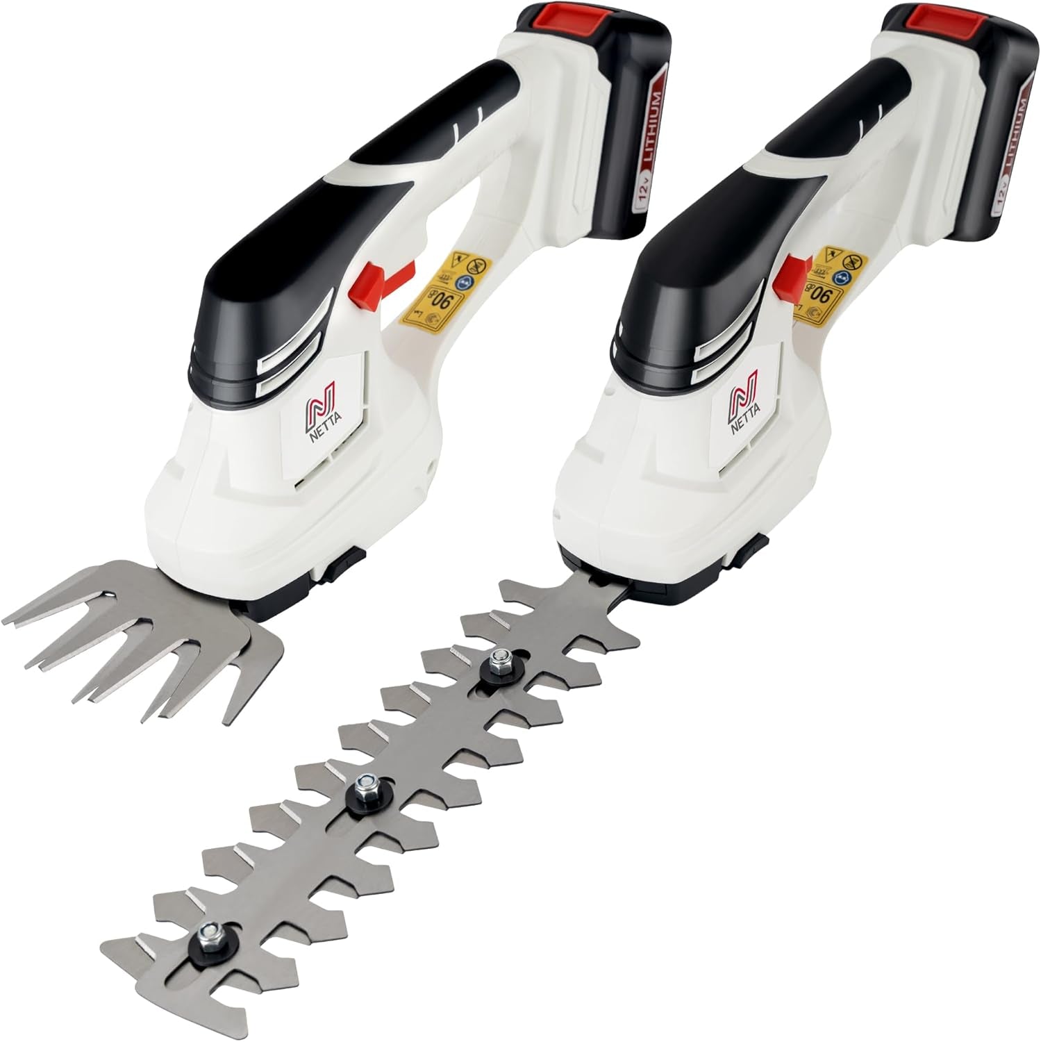 2-In-1 Cordless Hedge Trimmer & Grass Shear - 12V Battery Powered Trimmer with 1500Mah Lithium-Ion Battery - Garden Shears & Shrub Shear - Lightweight Handheld Electric Trimmer