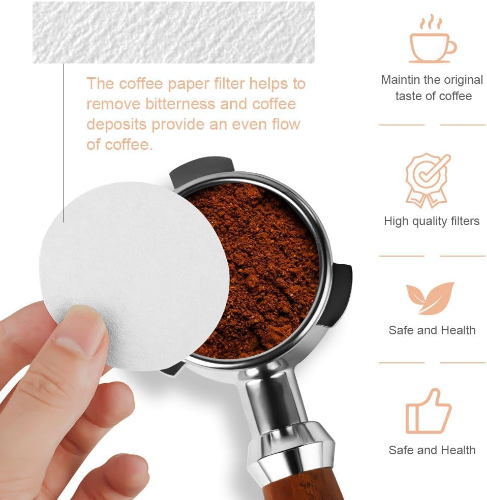 100 Pcs Natural Coffee Filters Papers, 6.4X6.4 Cm round Paper Filters Compatible with Aeropress and Espresso Makers, Microfilters Replacement Must-Have Coffee Accessories, White
