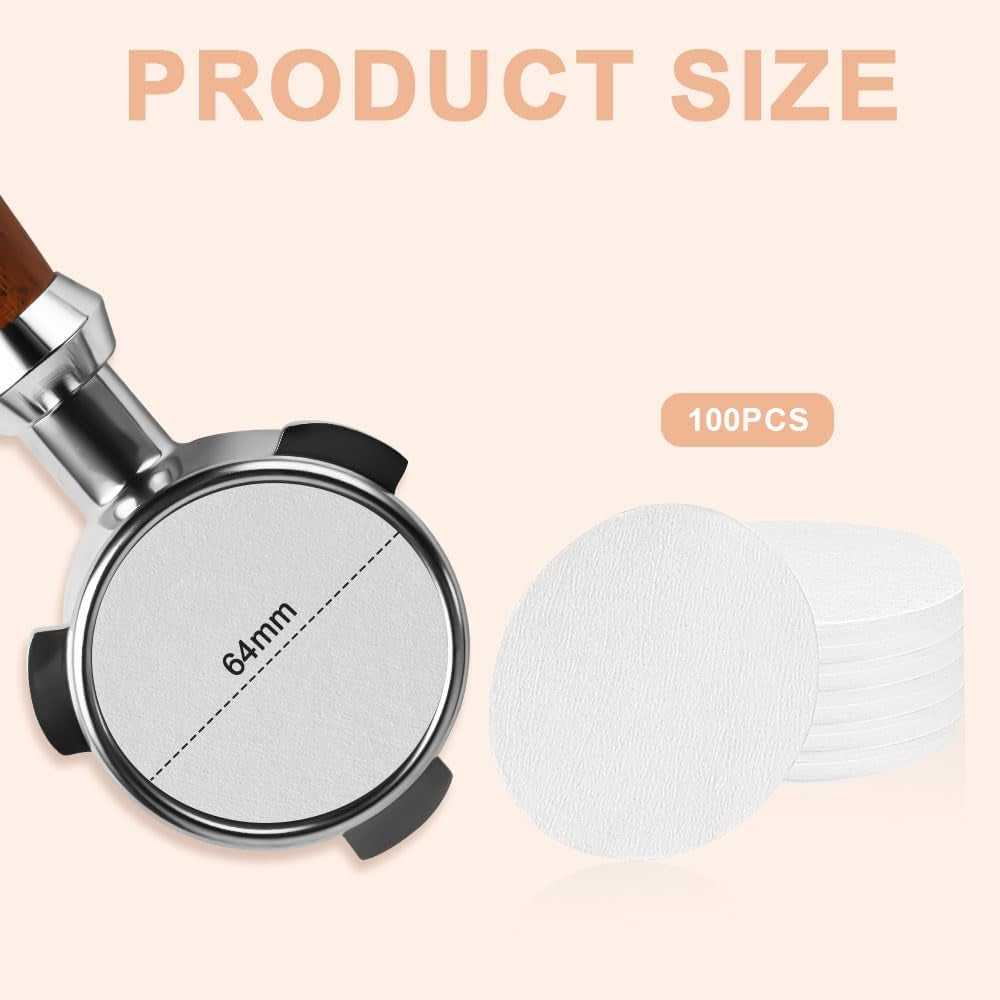 100 Pcs Natural Coffee Filters Papers, 6.4X6.4 Cm round Paper Filters Compatible with Aeropress and Espresso Makers, Microfilters Replacement Must-Have Coffee Accessories, White