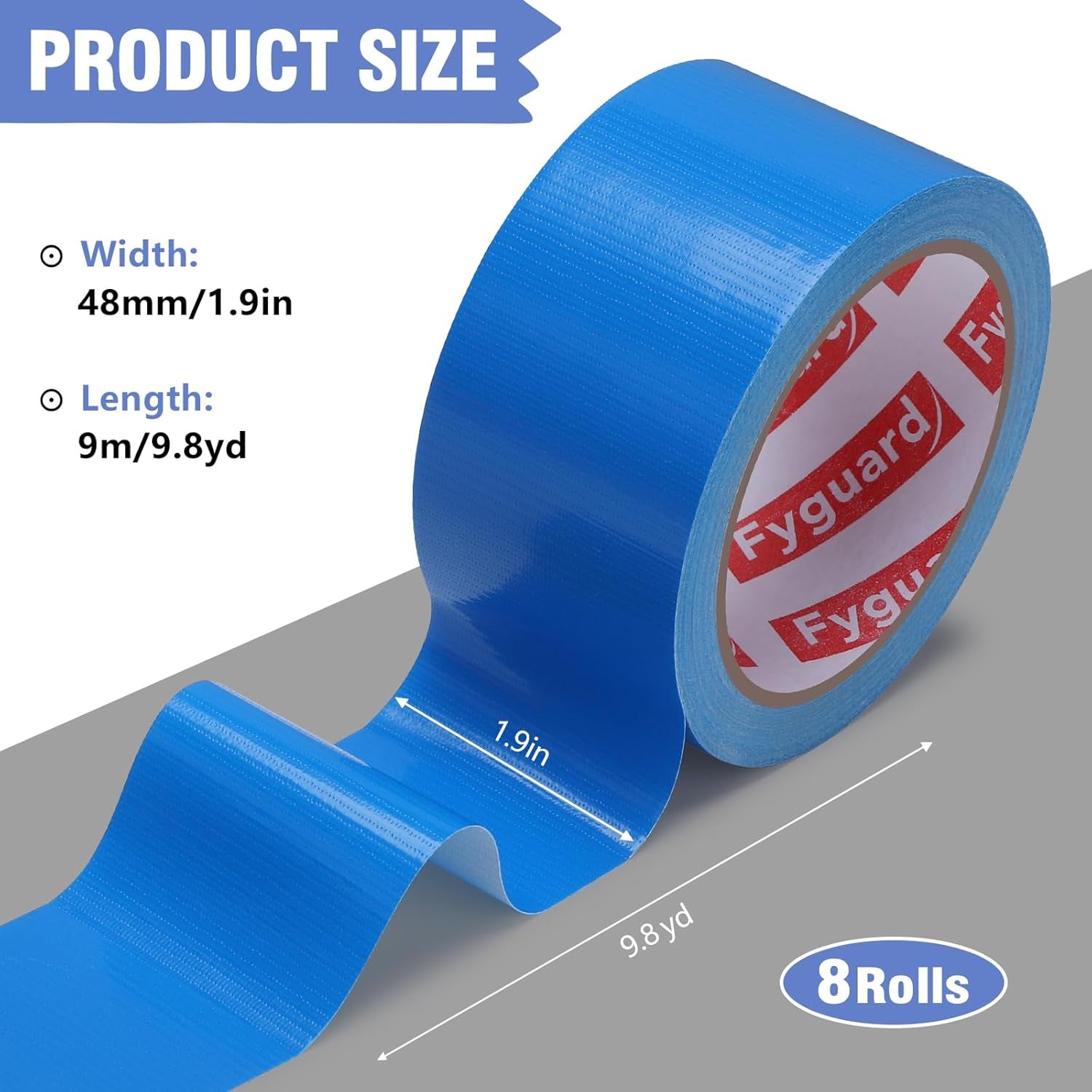 8 Rolls Duct Tape Rainbow, 48Mm X 9M Gaffer Tape 210Μ Waterproof Tape Weatherproof for Indoor and Outdoor Repair Fastening Reinforcing (72M in Total)
