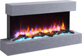 Kingston Wall Mounted Electric Fireplace up to 60" with 3 Flame Colours and 13 Mood Lighting Options 1.5Kw Heater (43" Cement Grey)
