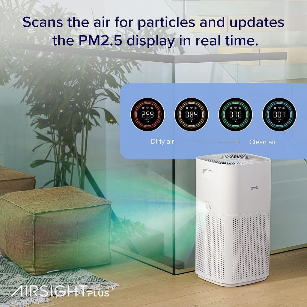 Smart Air Purifier for Home Large Room, Covers up to 294 ㎡, CADR 697M³/H, APP & Alexa Control, PM2.5 Air Monitor & Auto Mode, HEPA Filter Removes Allergens Pollen Dust Smoke Pet