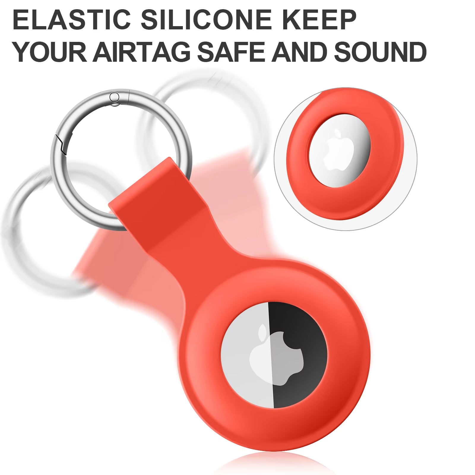 Silicone Case for Apple Airtags Cover Protective Shell Tracker Accessories Anti-Scratch Sleeve Keychain for Apple Air Tag Case