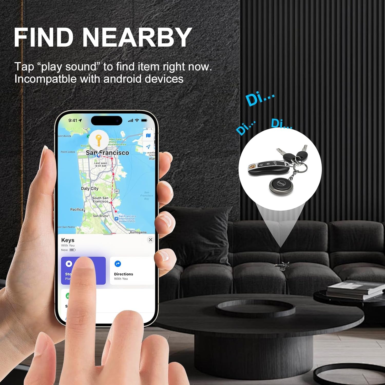 Item Finders Tracker Work for Apple Find My (Ios Only) APP GPS Tracker Tag for Dogs,Cats,Luggage, Keys, Backpack, Satchel Etc. (2Pack Black&Bwmix)
